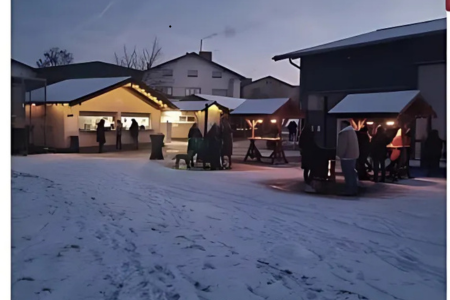 Winterrast Wiesloch Glühwein und Schnee Atmosphäre