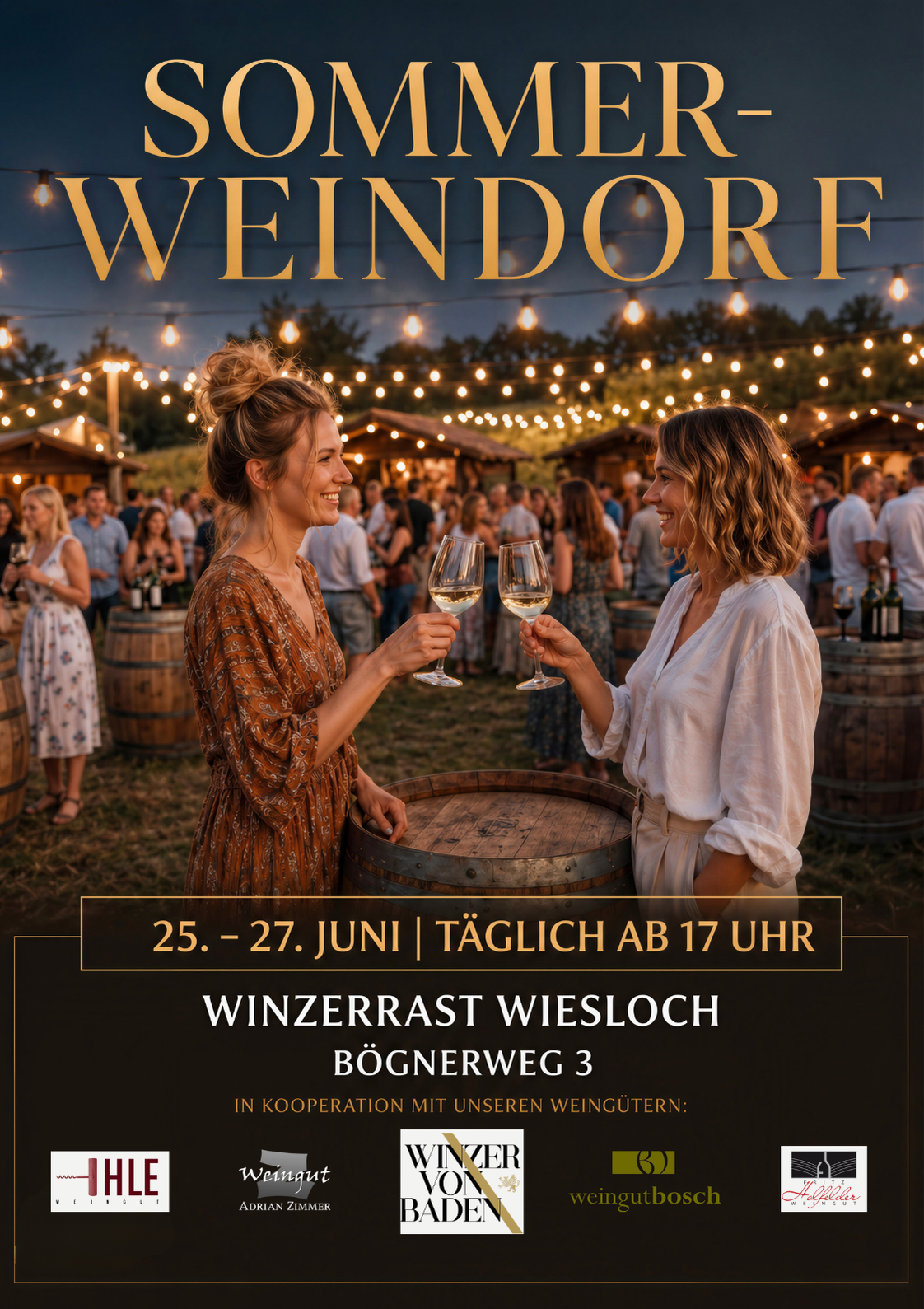 Sommer-Weindorf vom 25. bis 27. Juni 2026 auf der Winzerrast Wiesloch
